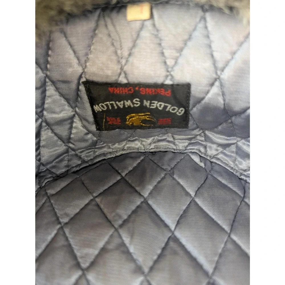 Golden Swallow Hat Ushanka Trapper Faux Fur Gray Quilted Lined‎ Winter Warm Mens